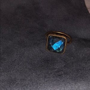 Turquoise/ blue with hints of grey ring.